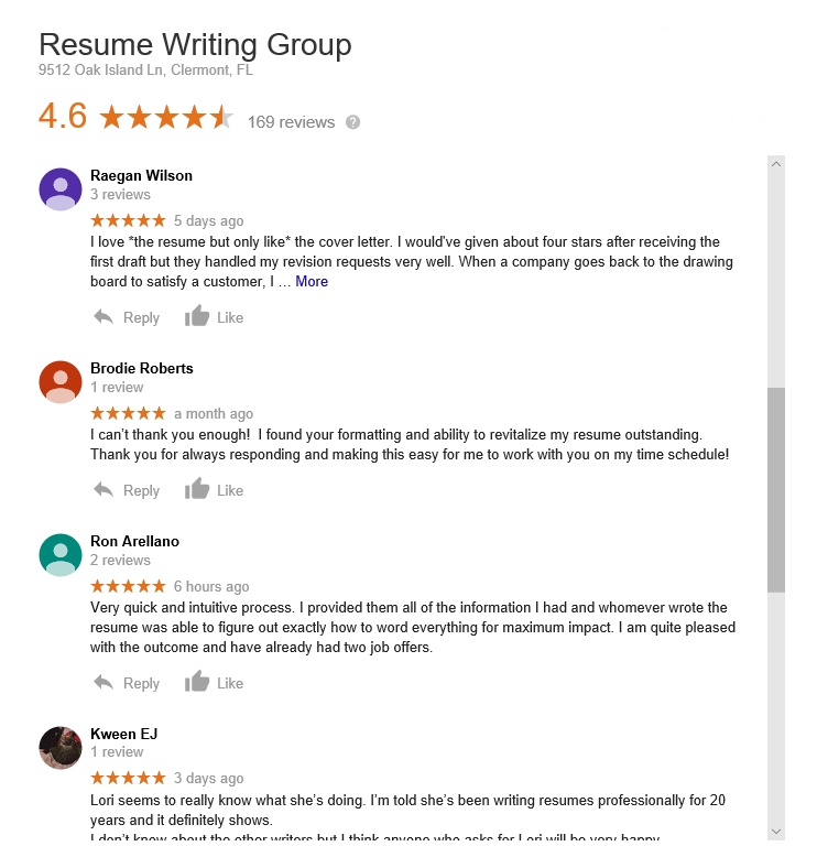 reviews of the resume writing group by brodie roberts