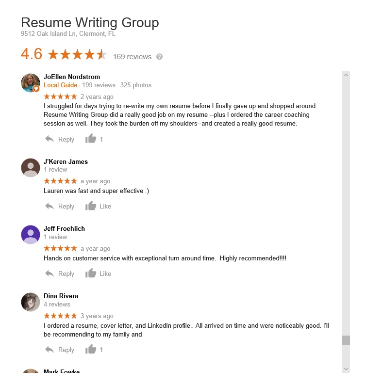review the resume writing group company